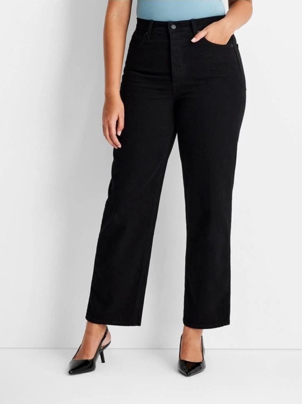 Universal Thread High-Rise Straight Leg Jeans - Black